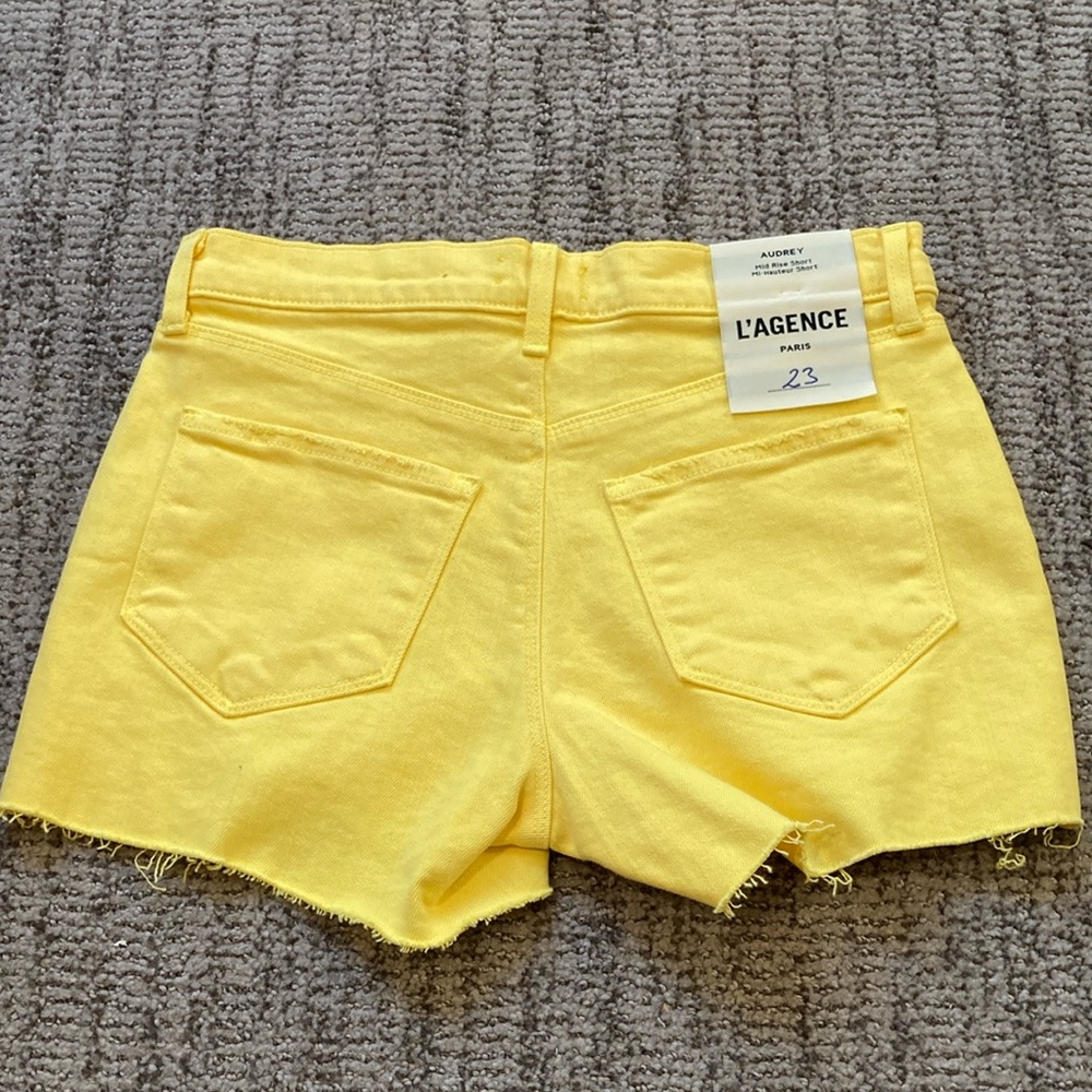 L'AGENCE Vibrant Yellow Jean Shorts